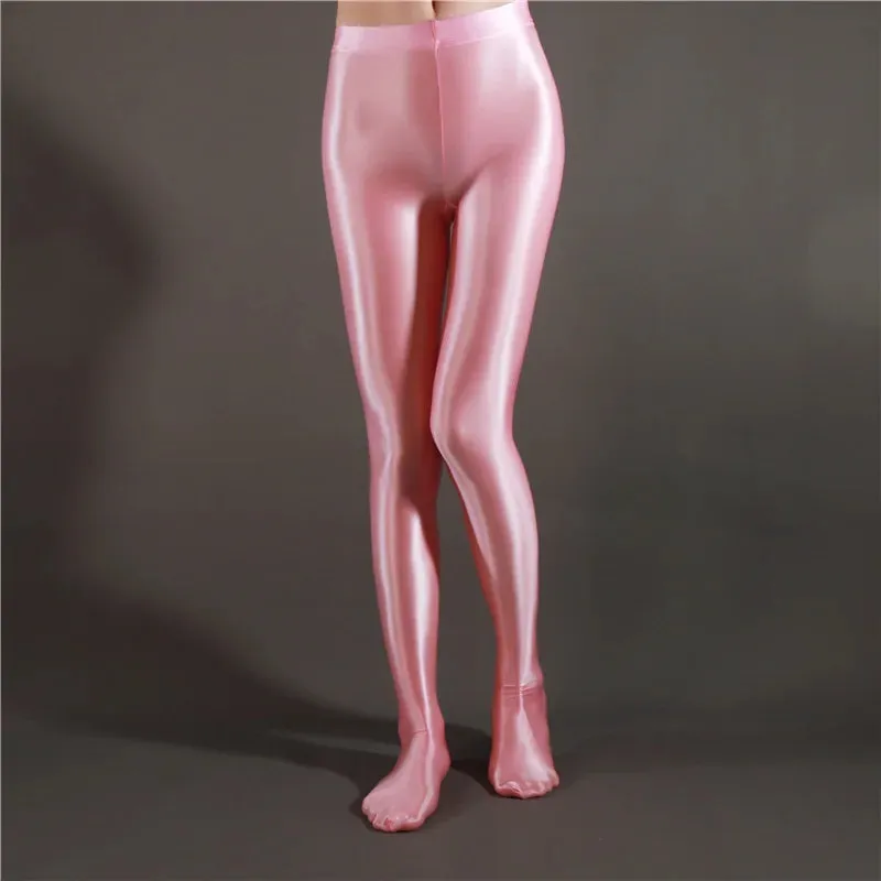 1pcs Women Leggings Candy Color Slimming Leather Pants Do Not Fade Easily Ninth Pants Pencil Pant Shiny Trousers Fitness Fashion