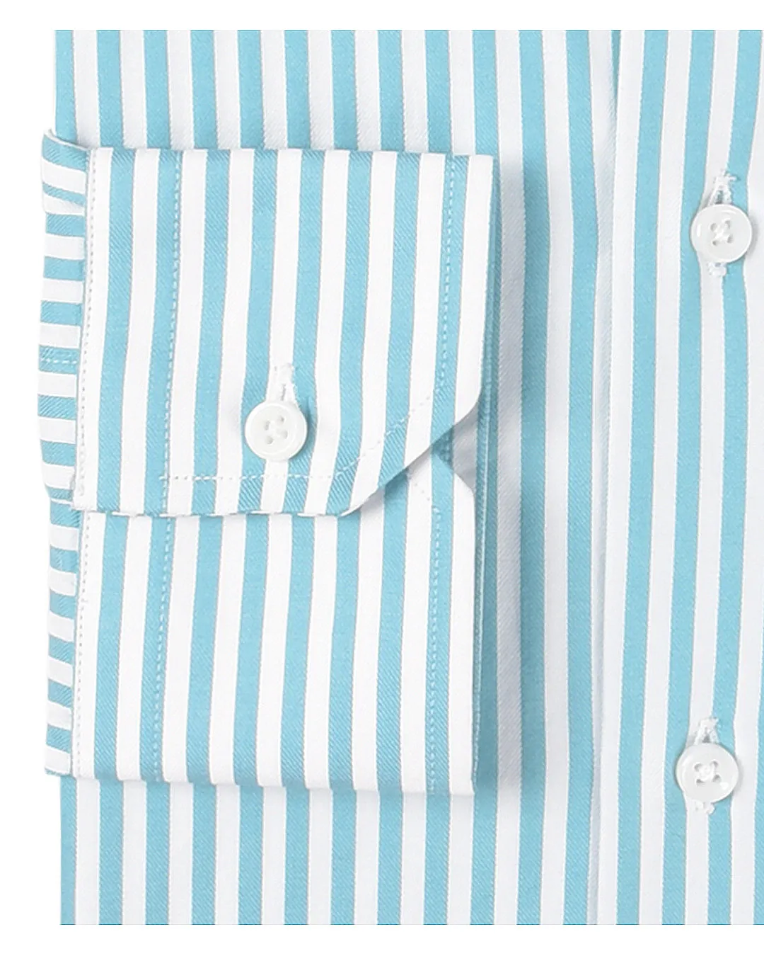 Aqua Blue Dress Stripes Dobby on White