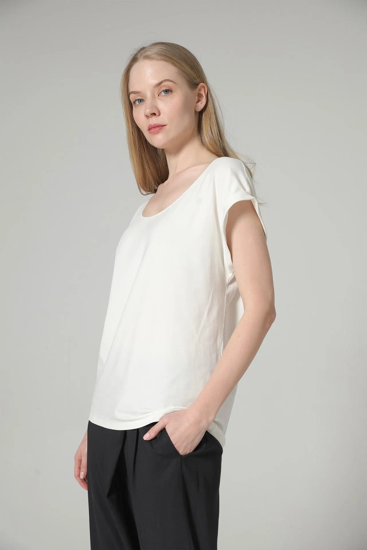 Bamboo Rolled Sleeve Tee