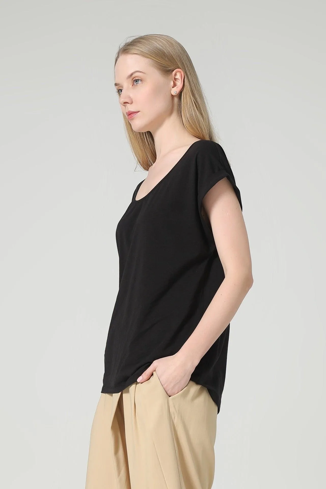 Bamboo Rolled Sleeve Tee