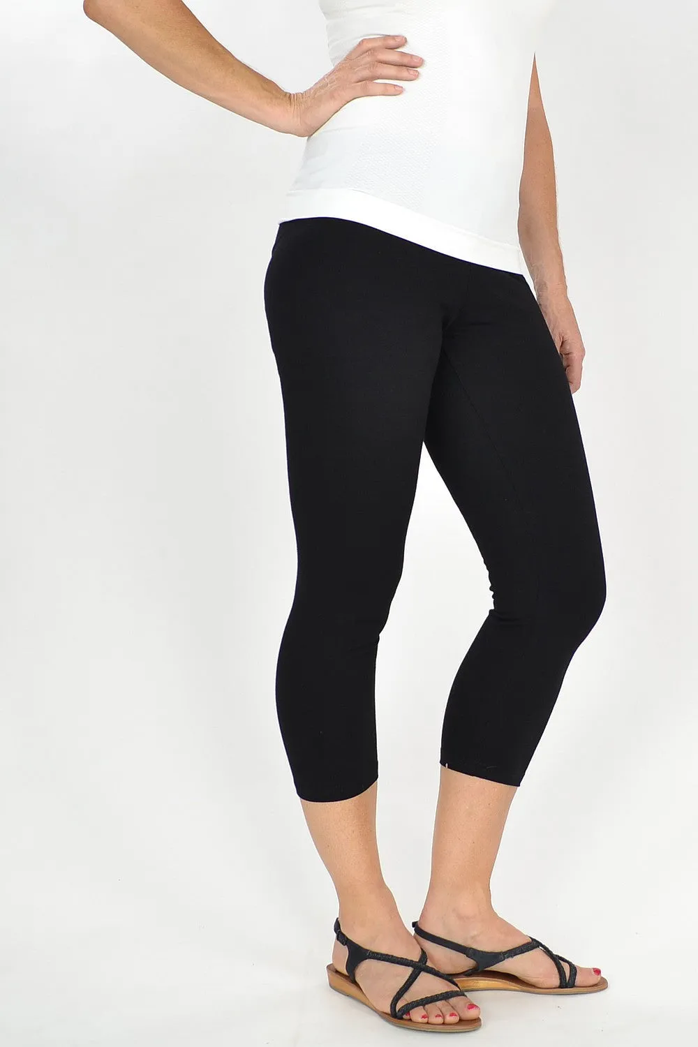 Black cotton 3/4 Leggings