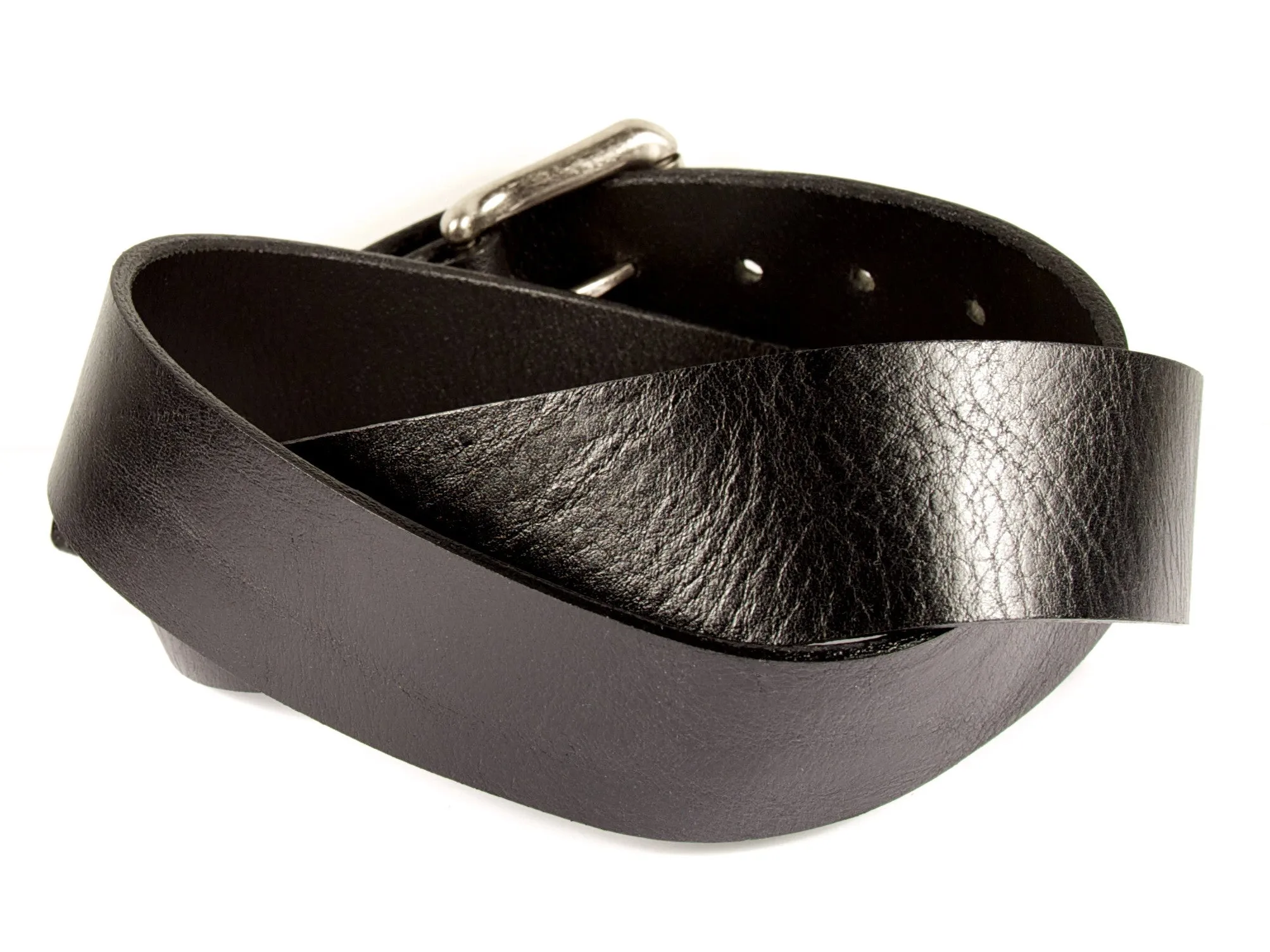 Black Pebble Grain Leather Belt