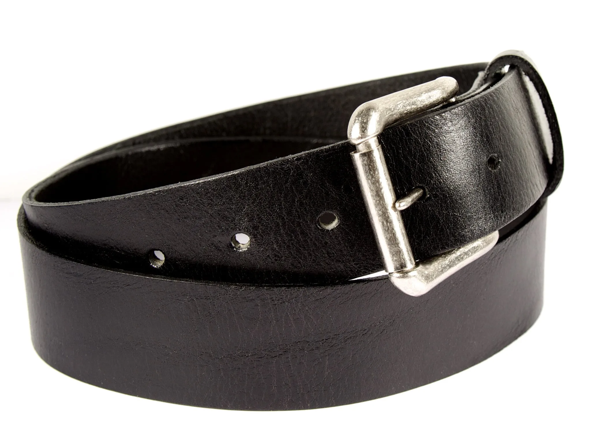 Black Pebble Grain Leather Belt