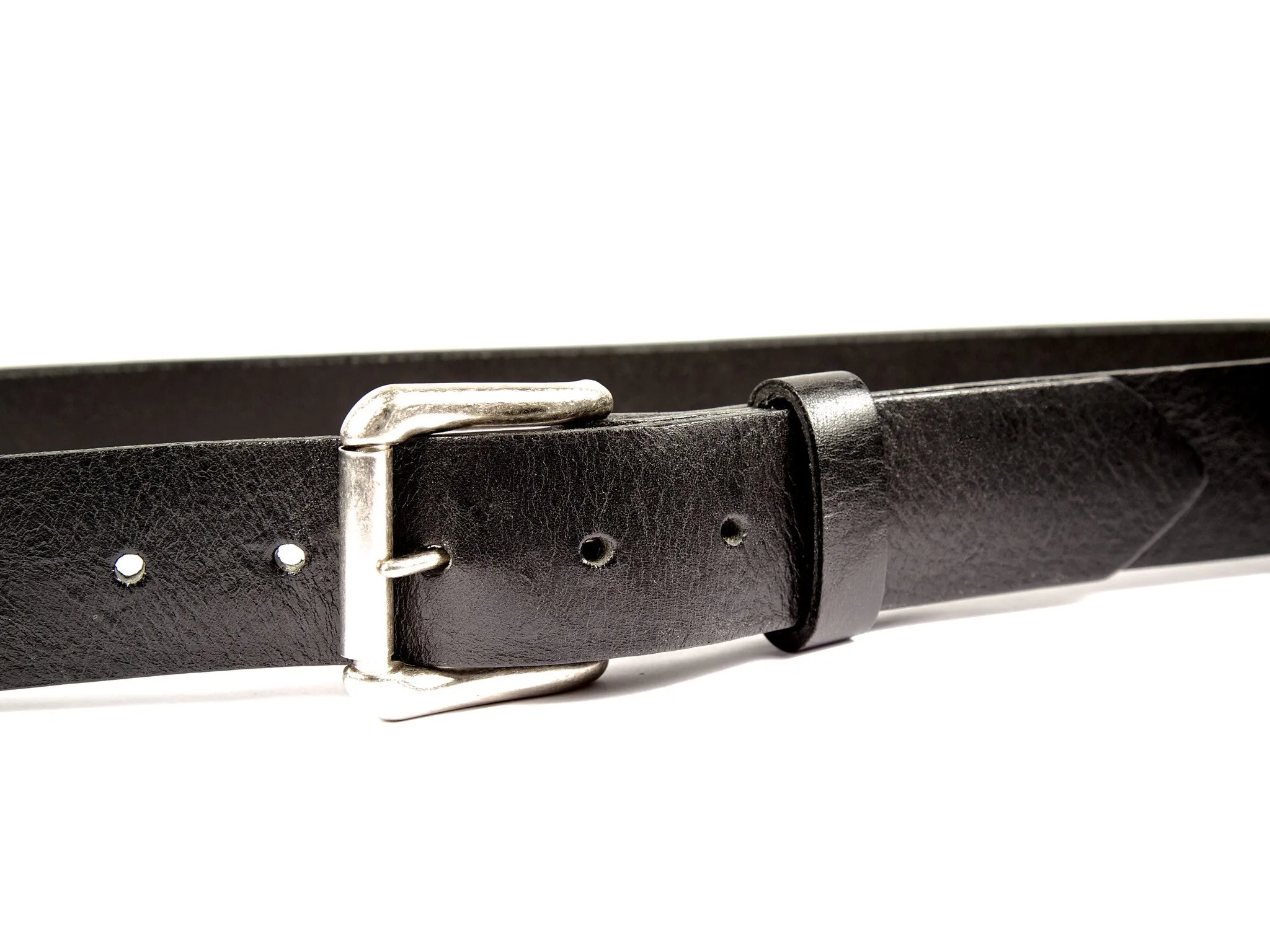 Black Pebble Grain Leather Belt