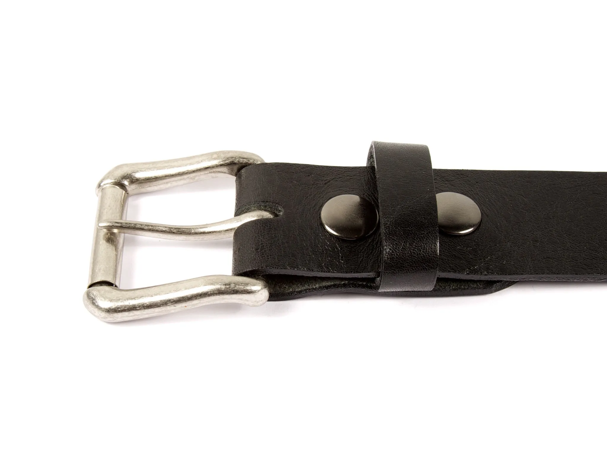 Black Pebble Grain Leather Belt