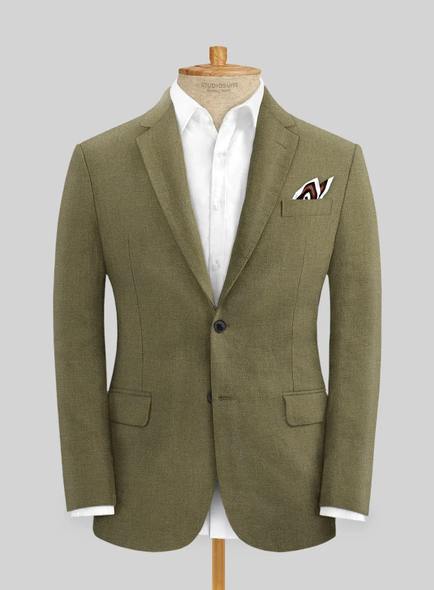 Campari Rustic Green Linen Jacket