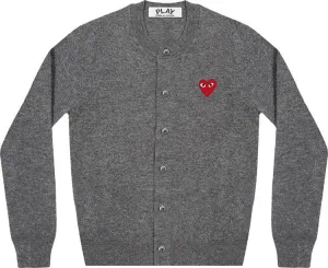 Cardigan Comme des Garçons PLAY Heart Cardigan 'Grey', gray