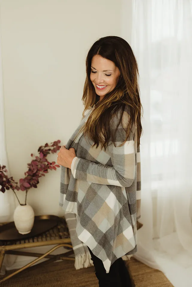 Checker Brushed Cardi