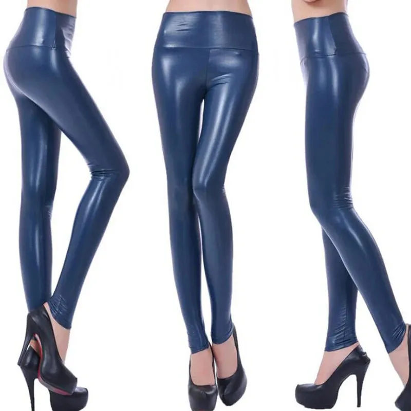 CHSDCSI Faux Leather High Waist Sexy Legging Women Black Pencil Pants Slim Skinny Trousers