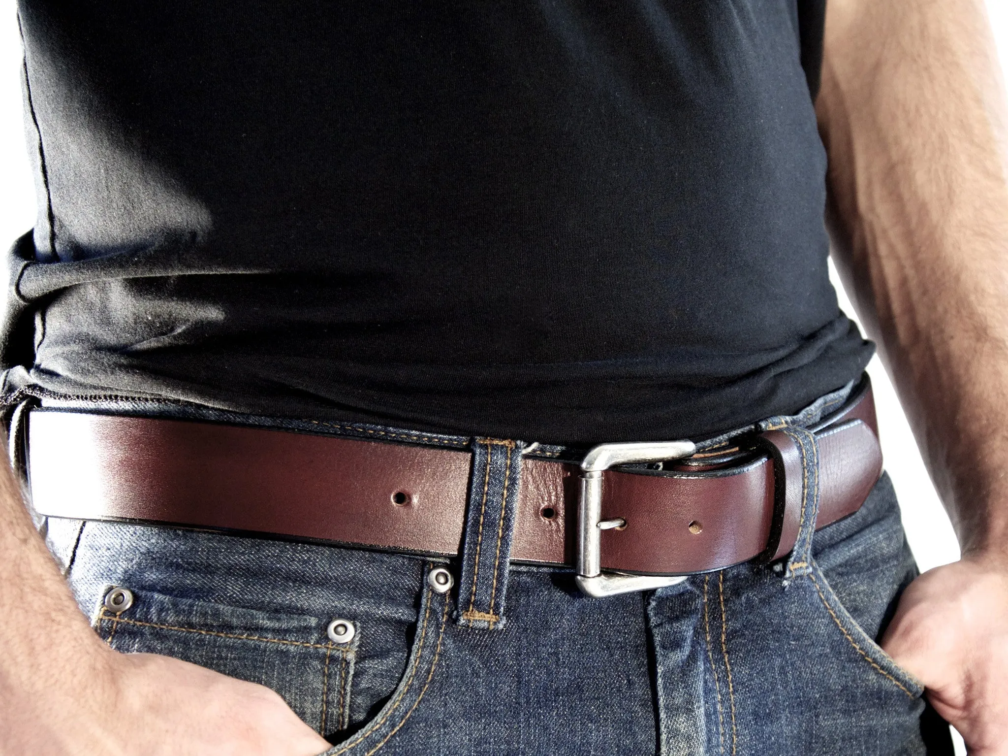 Cognac Latigo Leather Belt