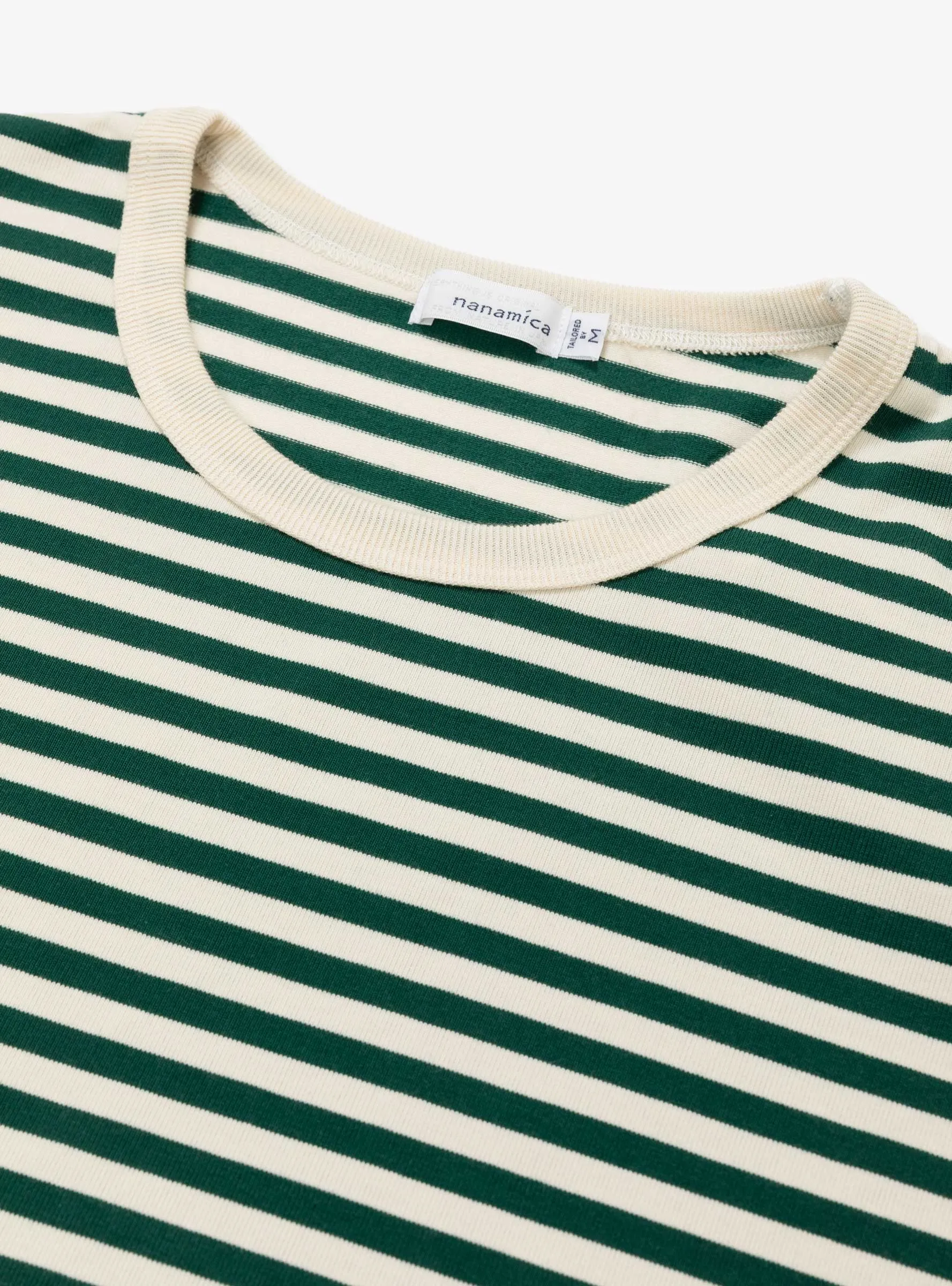 COOLMAX Stripe Jersey T-shirt Green & Natural