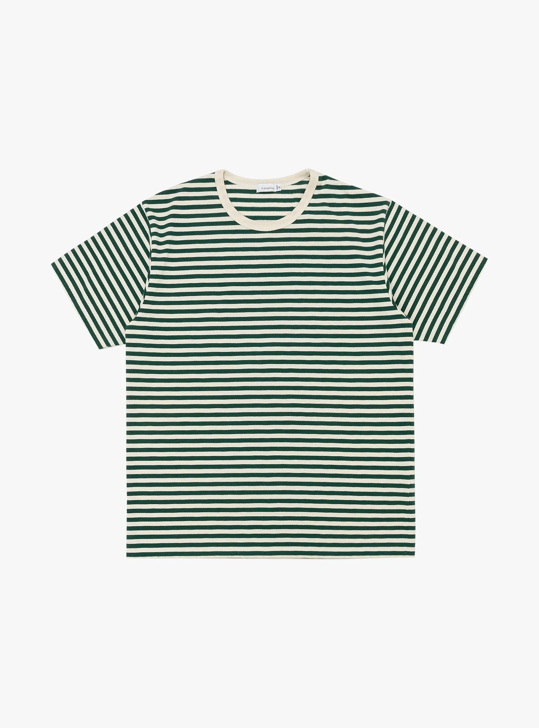 COOLMAX Stripe Jersey T-shirt Green & Natural