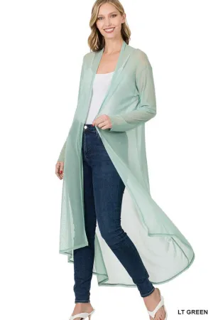 Country Roads Sheer Cardigan Green