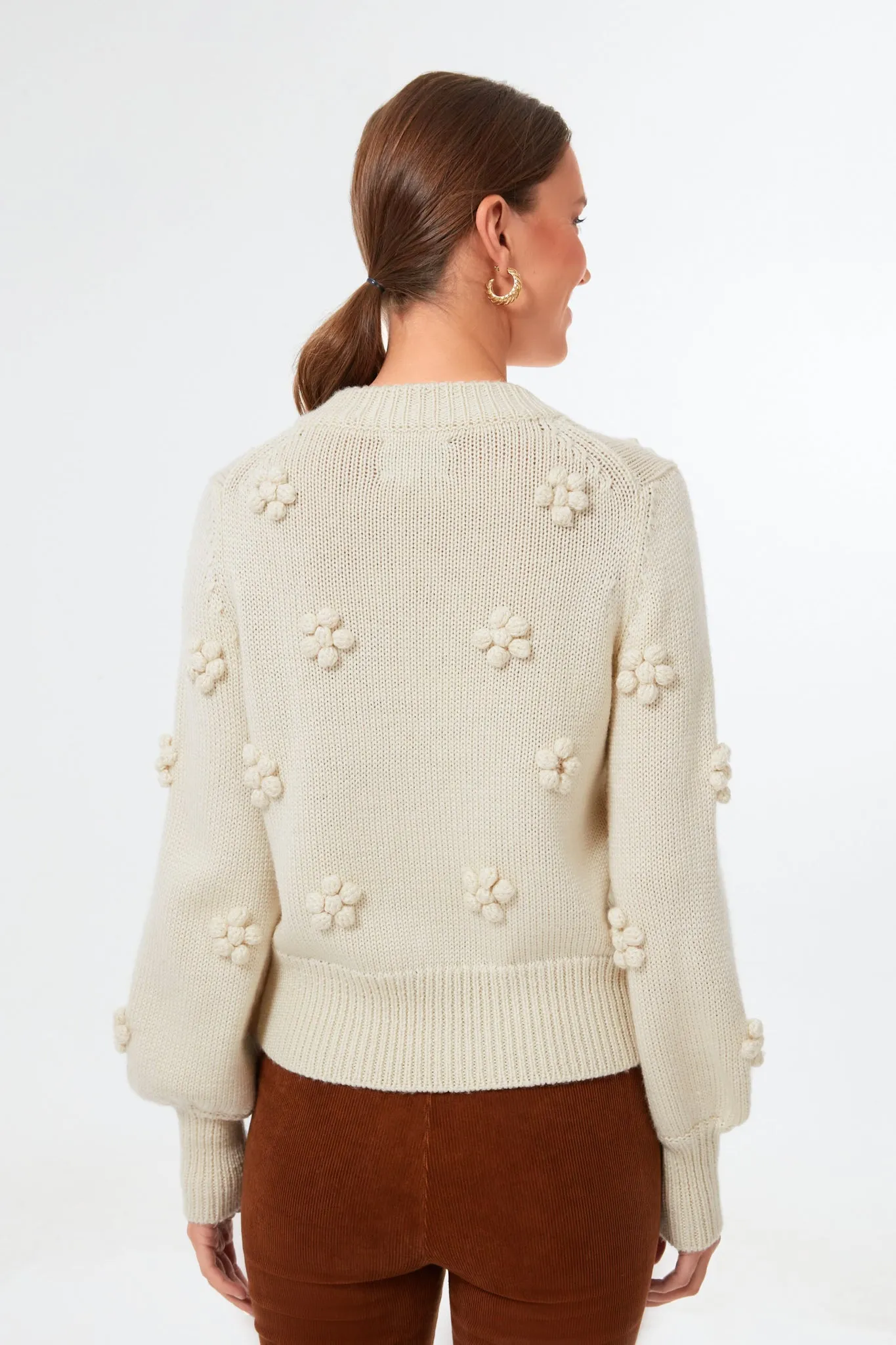 Cream Camellia Cardigan