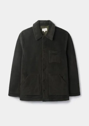 Dark Green Teddy Chore Jacket