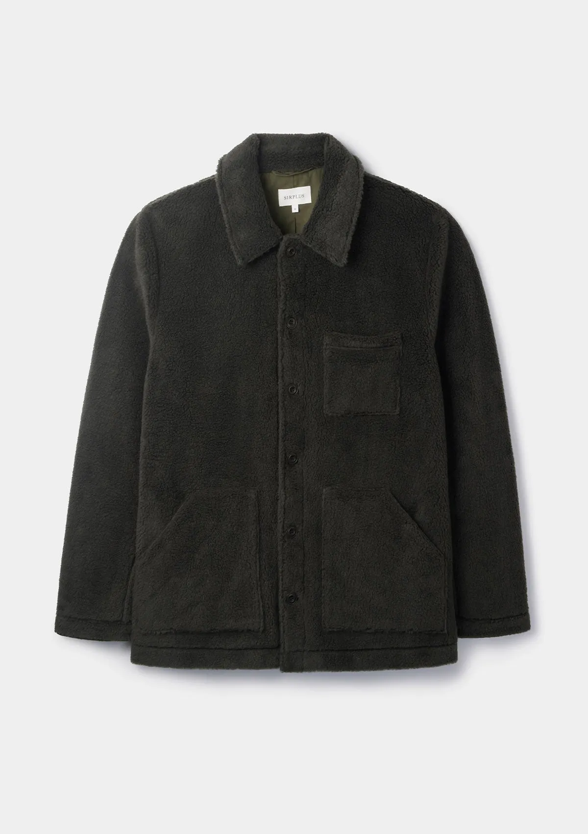 Dark Green Teddy Chore Jacket