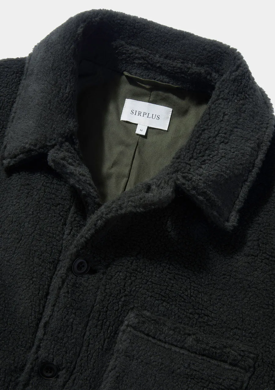 Dark Green Teddy Chore Jacket