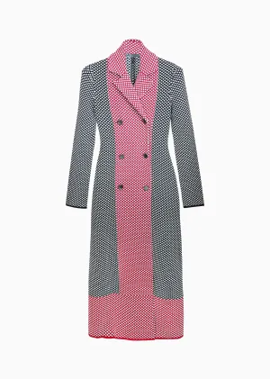 Darsi - Women’s Double-breasted Peacoat with Diamond Pattern