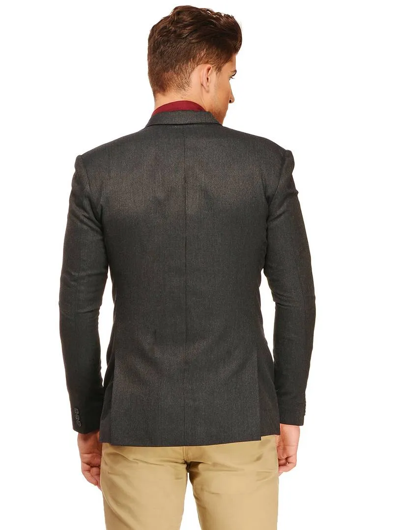 Fashionable Grey Polyviscose Jacket For Men