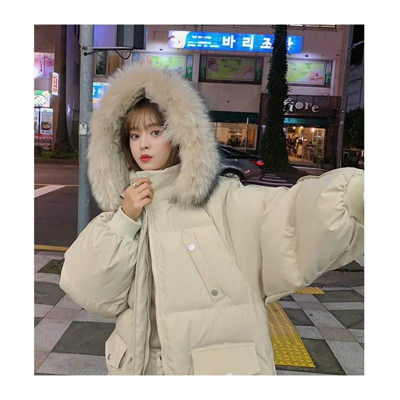 Fashionkova  Women's Down Jackets Coat Winter Fashion Baggy Thick Warm Bubble Long Oversized Puffer Ladies Coat Cotton Padded Jackets Outwear