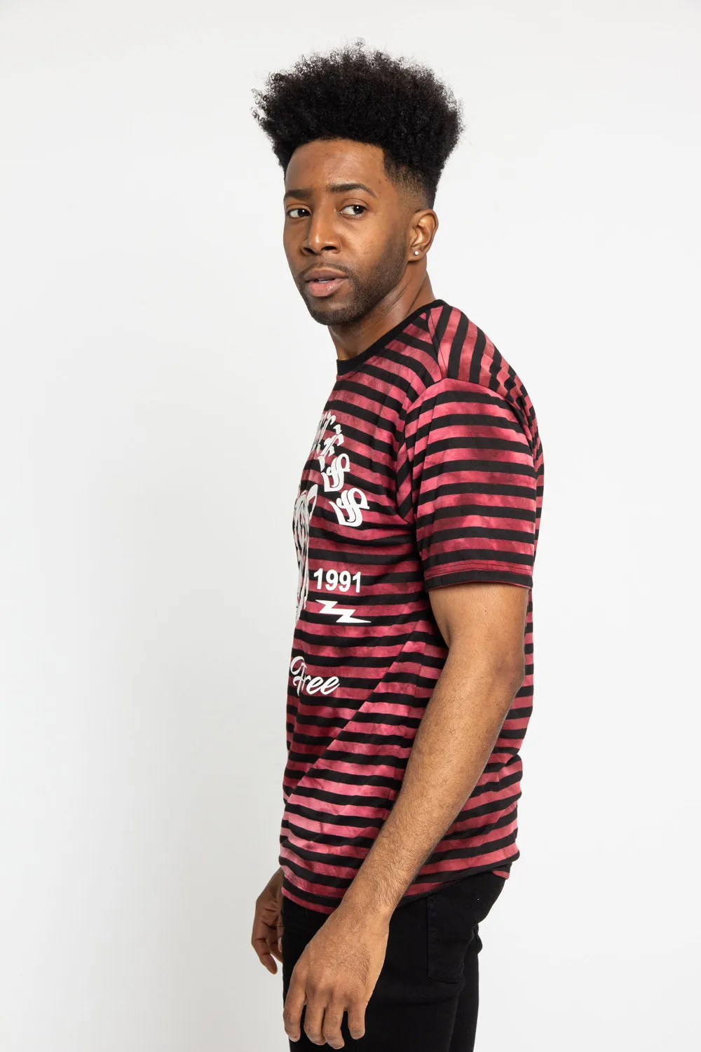 Horizontal Striped Fearless Tiger T-Shirt