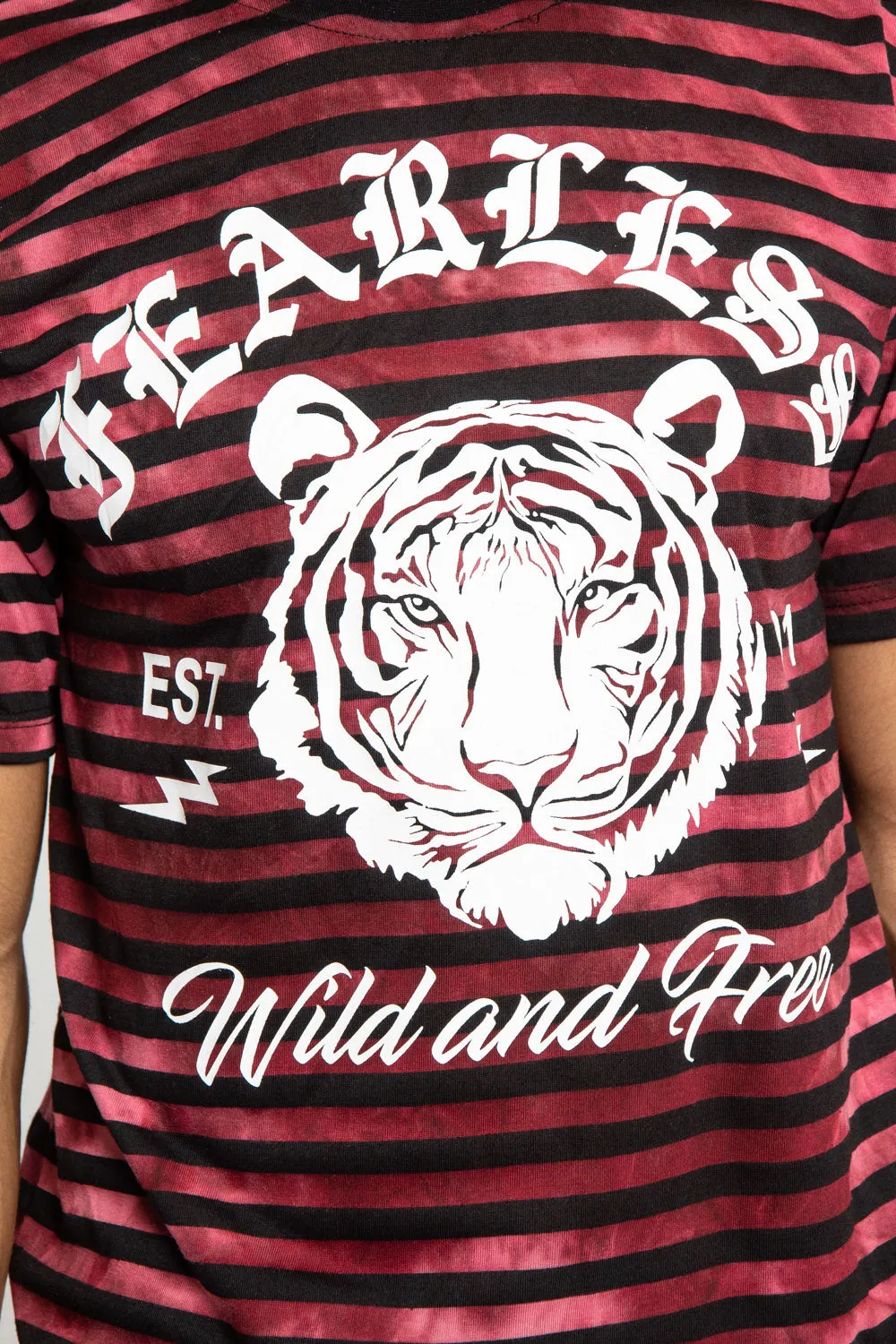 Horizontal Striped Fearless Tiger T-Shirt