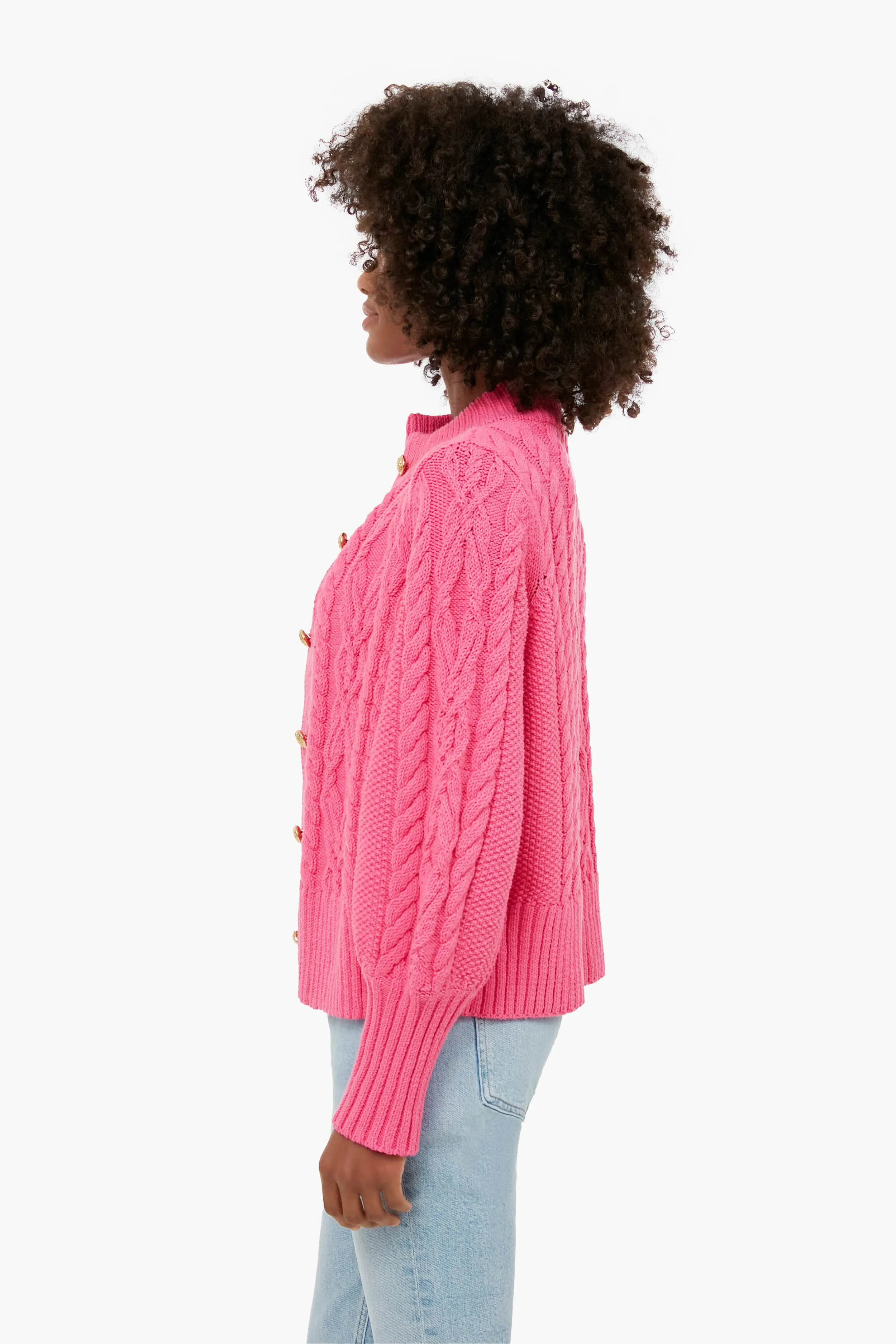 Hot Pink Cotton Colette Cardigan