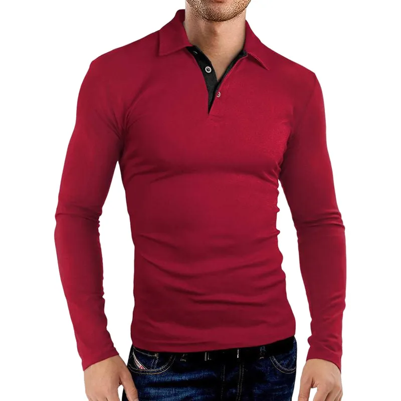 Long Sleeve Lapel Polo T-shirt