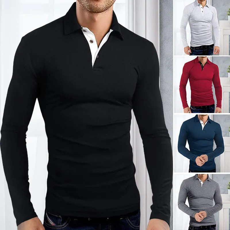 Long Sleeve Lapel Polo T-shirt