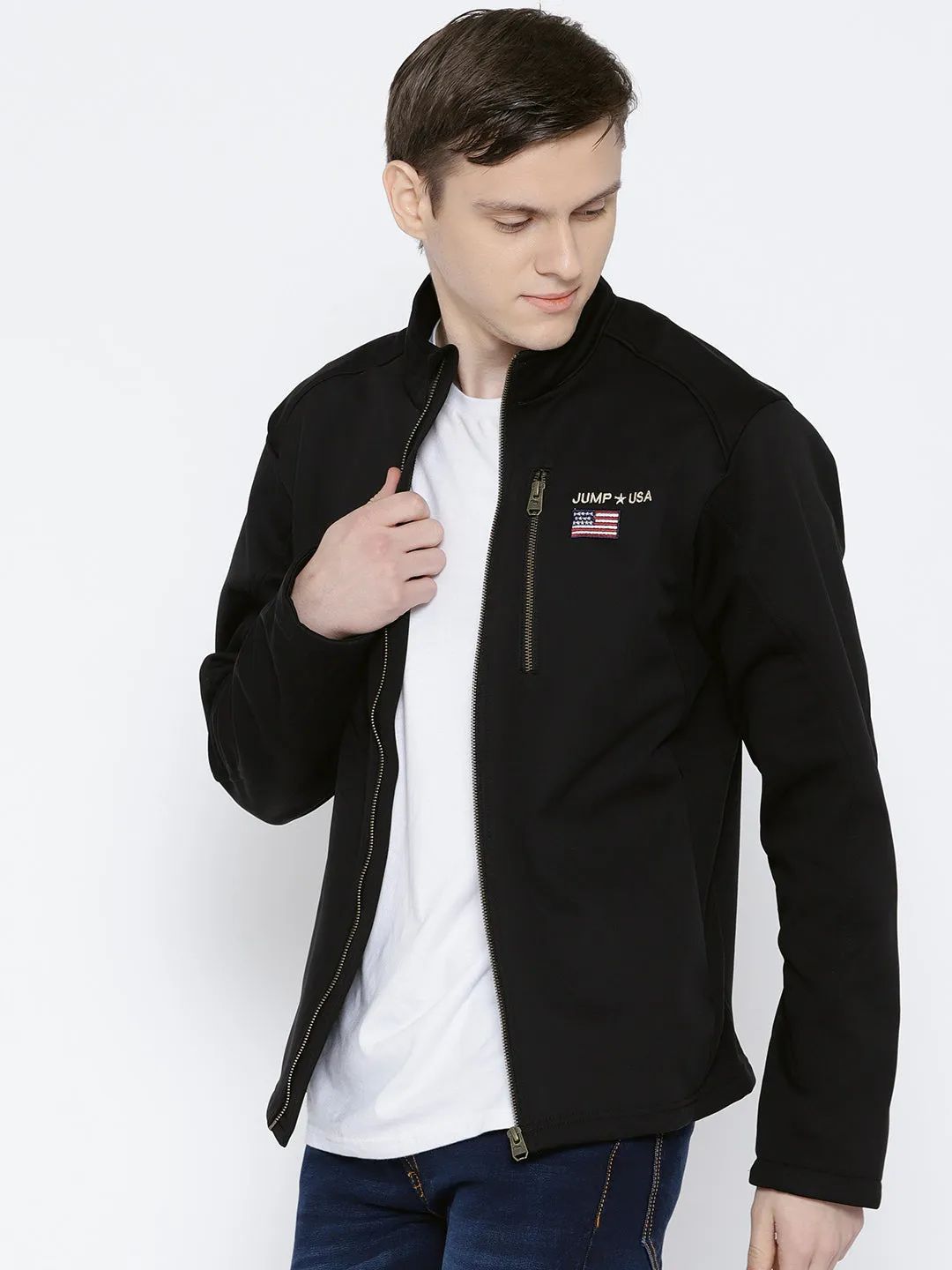 Men Black Solid Jacket