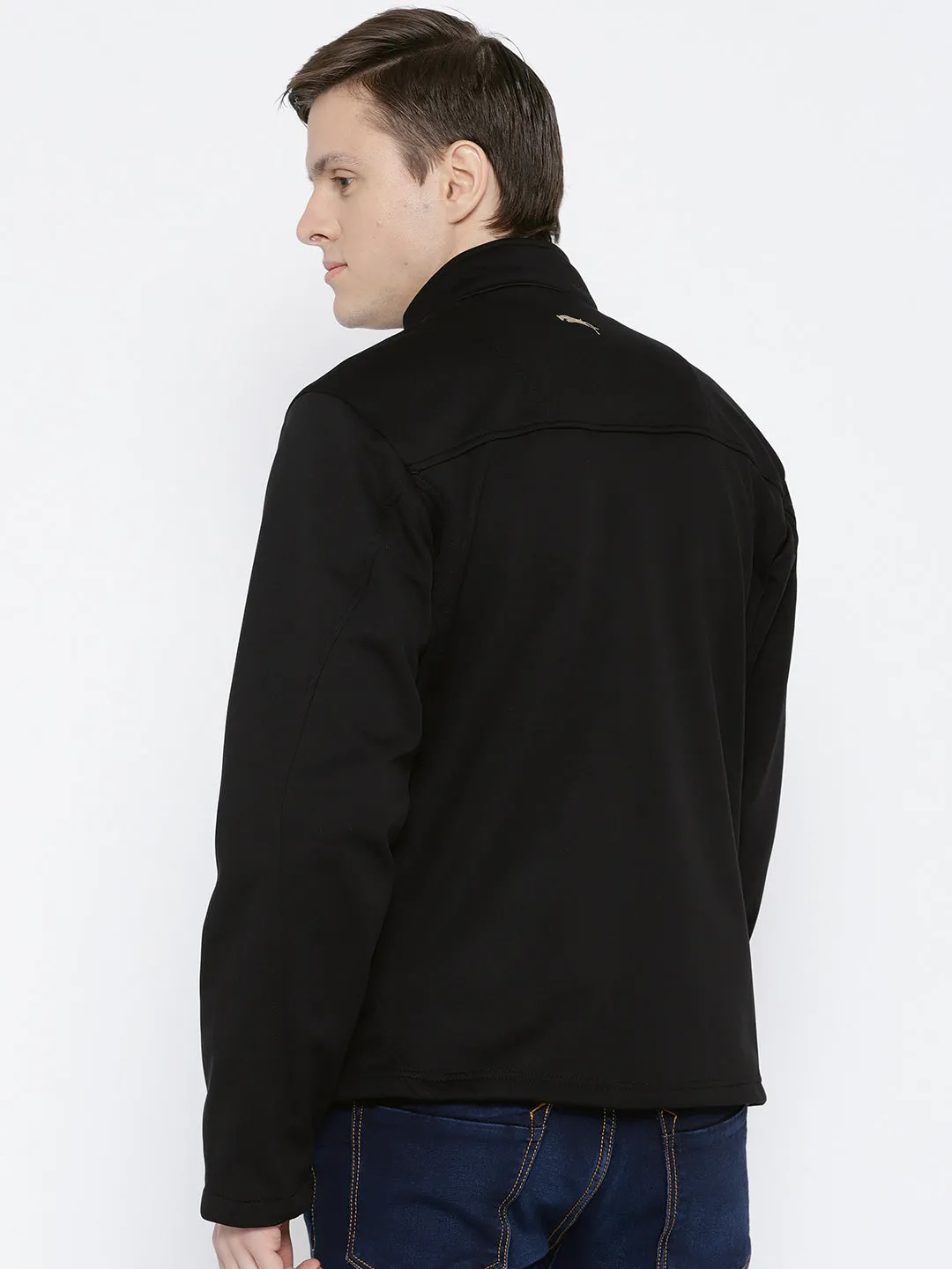 Men Black Solid Jacket