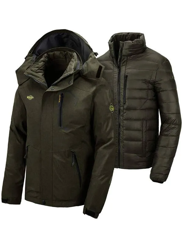 Men's 3-in-1 Down Jacket Waterproof Warm Winter Coat Ski Jacket Alpine Pro Down