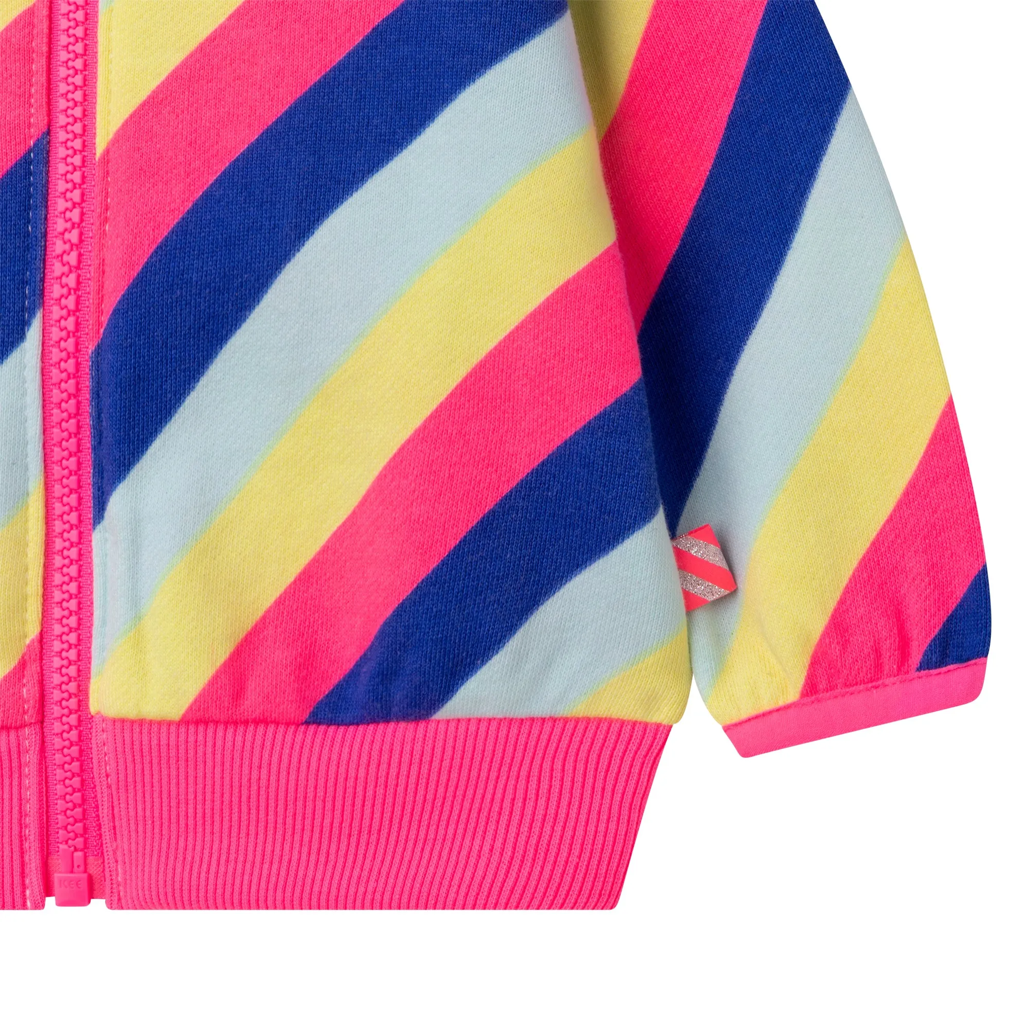 Multi Diagonal Striped Zip Up