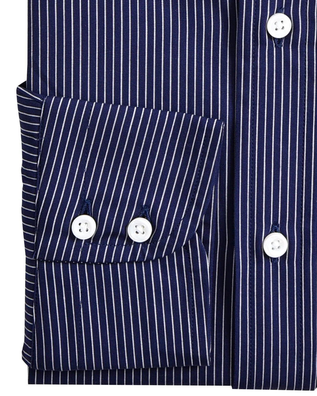 Navy White Pin Stripes