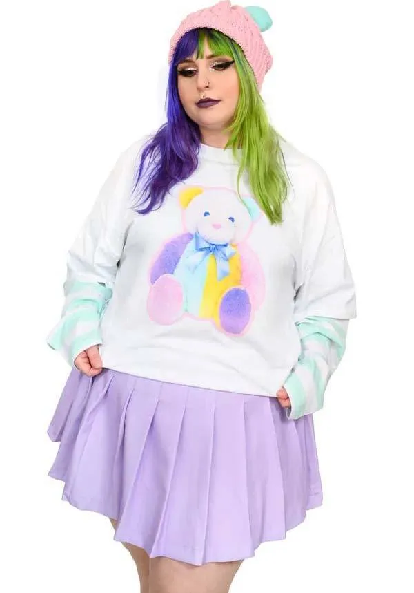 Pastel Patches Bear | LAYERED T-SHIRT**