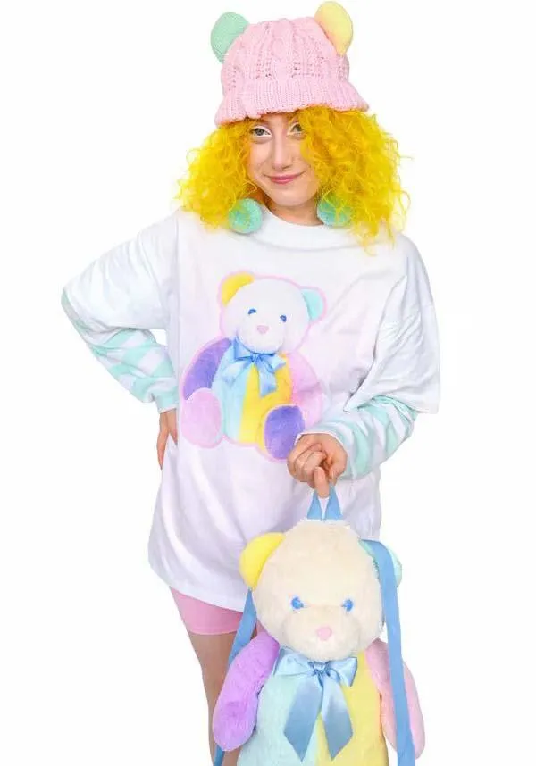 Pastel Patches Bear | LAYERED T-SHIRT**