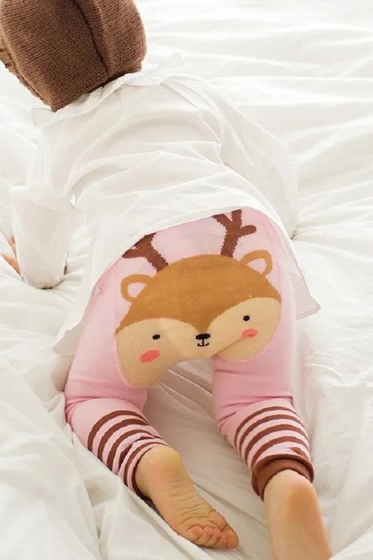 Pink Rudolph Baby Leggings