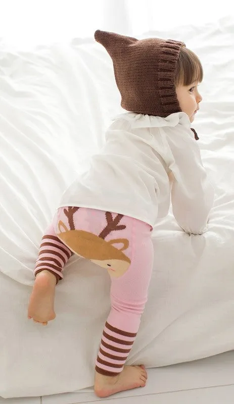 Pink Rudolph Baby Leggings