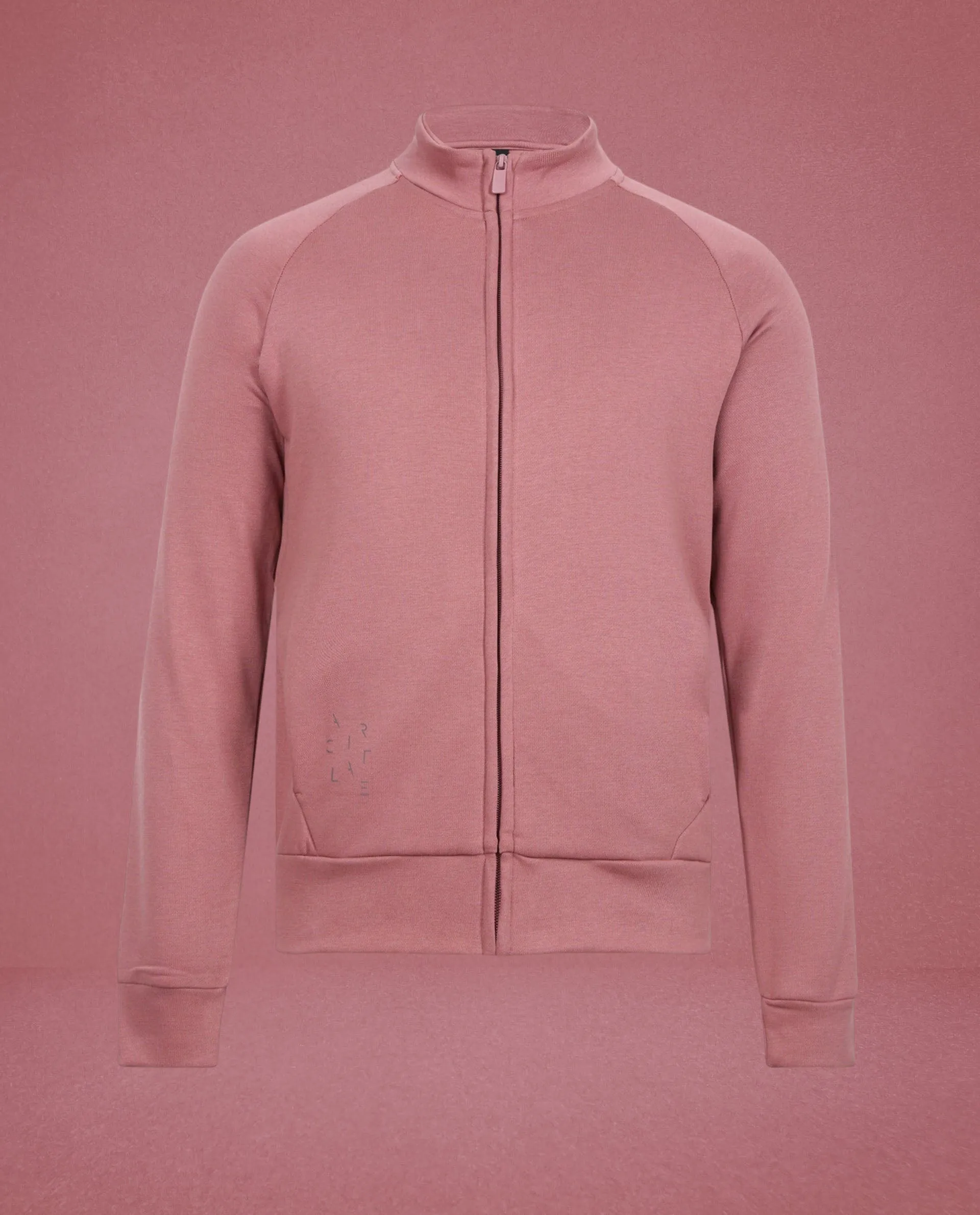 Rare Rabbit Articale Men's Azil Clay Pink High Neck Zip-Up Jacket