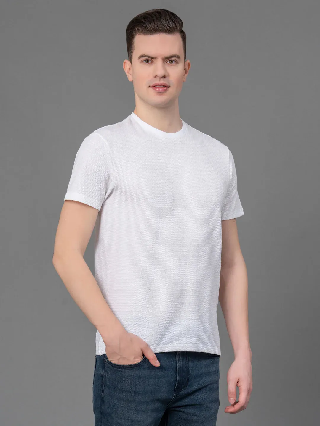 RedTape Black Henley T-shirt for Men | Durable & Comfortable