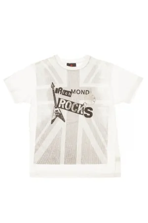 Richmond JR - White & Gray Short Sleeve Striped Shirt - 40