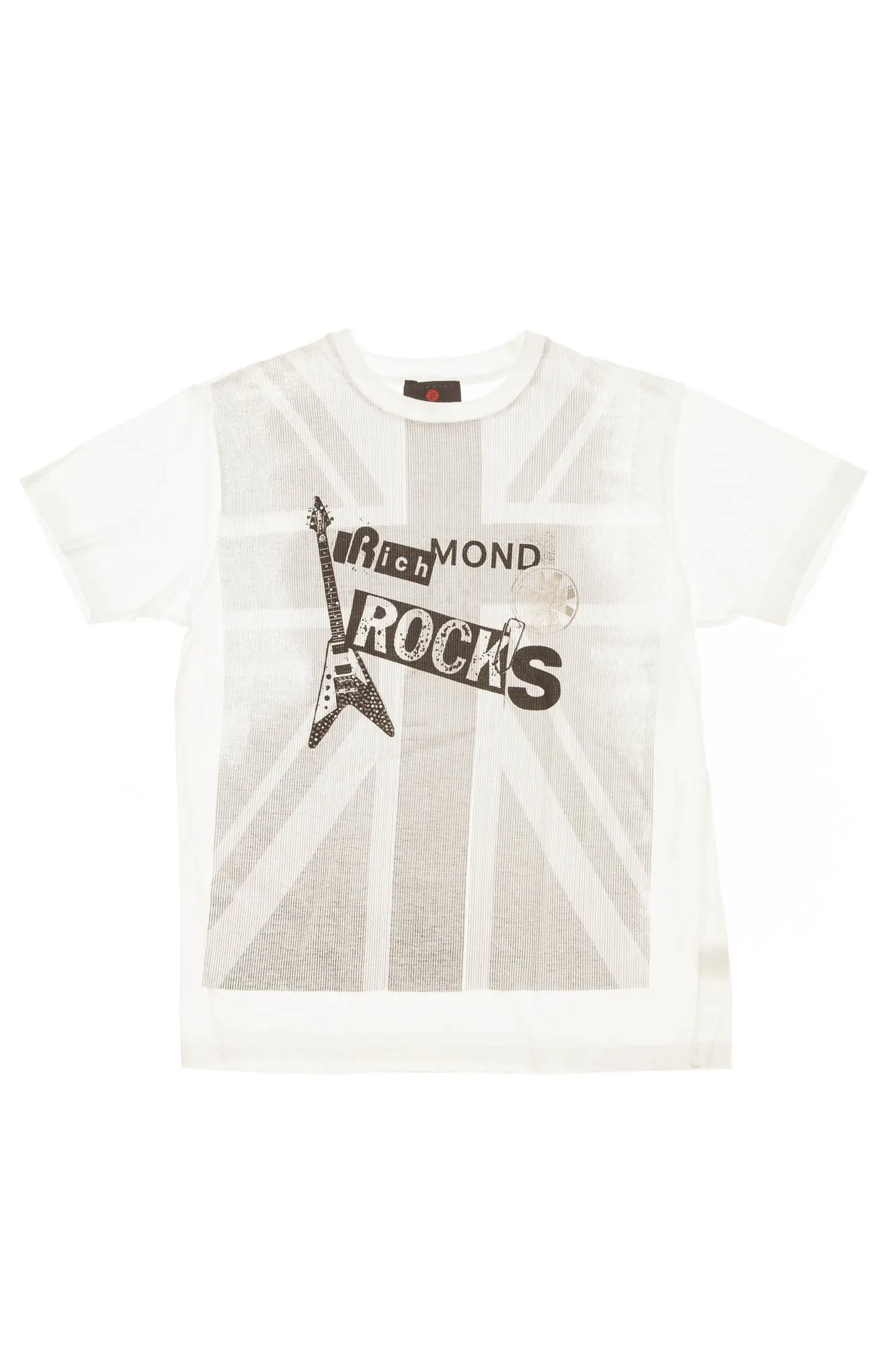 Richmond JR - White & Gray Short Sleeve Striped Shirt - 40