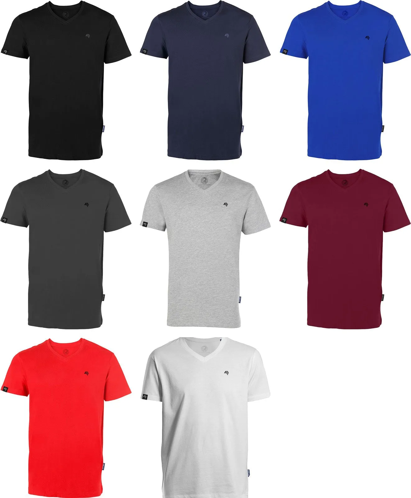 RMH 0102 ― Herren Luxury Bio-Baumwolle V-Neck T-Shirt - Rot Bordeaux