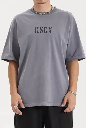 Schism Heavy Oversized Tee Pigment Steel