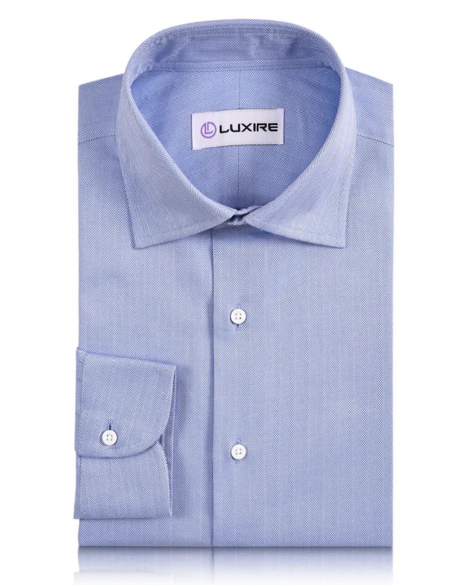 Sky Blue Herringbone Shirt