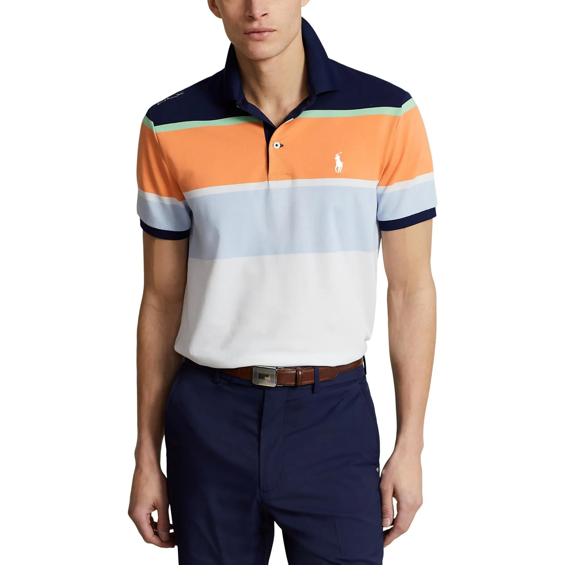 Tailored Fit Performance Polo Shirt Refined Navy Multi - SS24