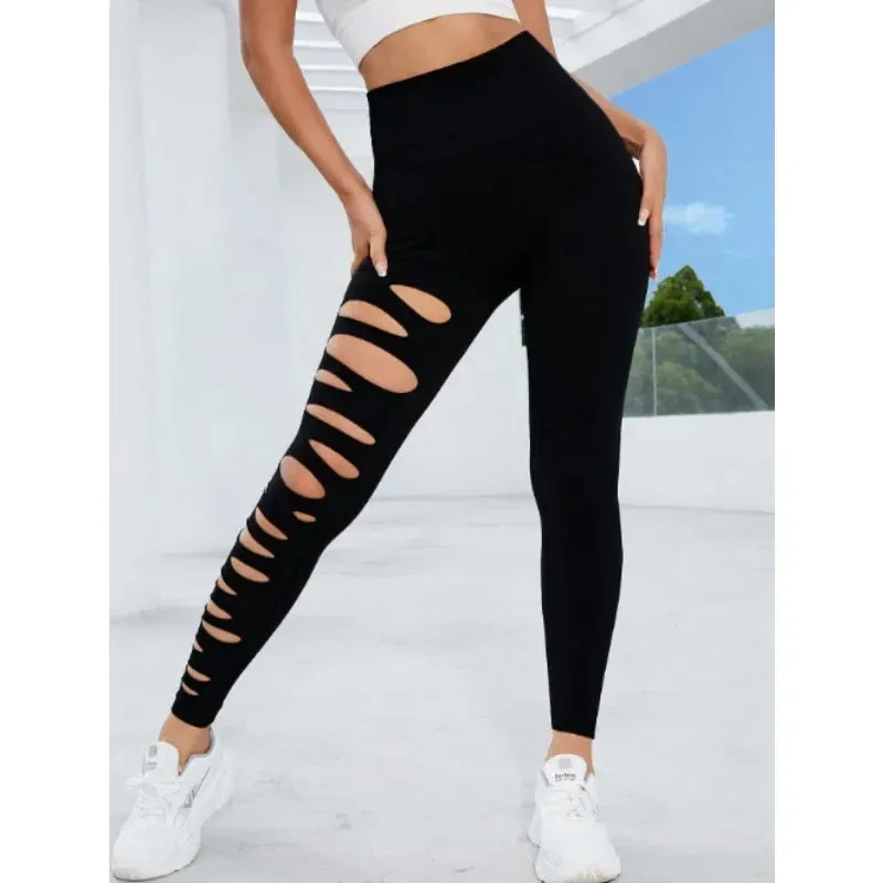 Tie Dye Yogo Gym Leggings Women Seamless Sport Tights Leggings High Waist Hollow Out Butt Lift Workout Trainning Jogging Pants