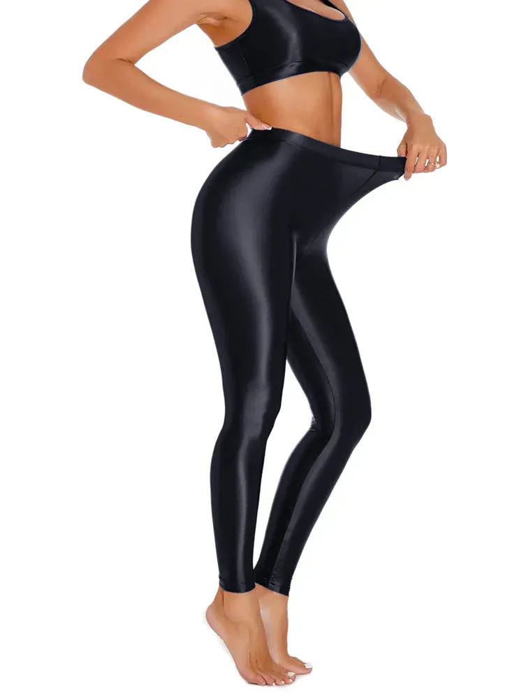 Trendy Oil Glossy High Waist Leggings