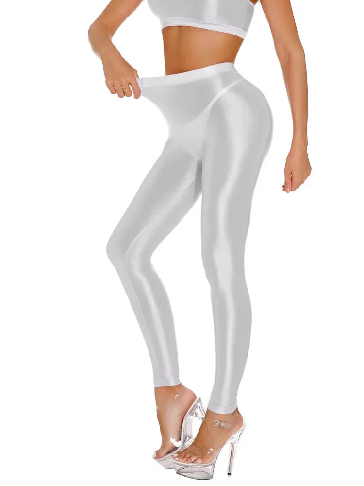 Trendy Oil Glossy High Waist Leggings