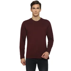 Turtle Men Maroon Self Design Polo Neck T-Shirts